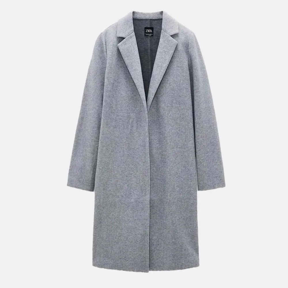 Gray Zara Lapel Collar Coat